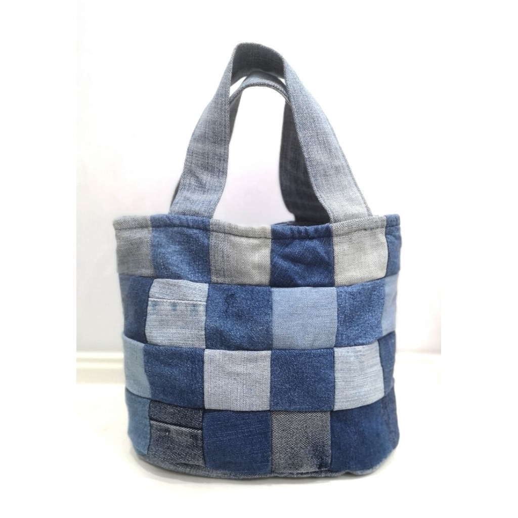 handmade denim tote bag