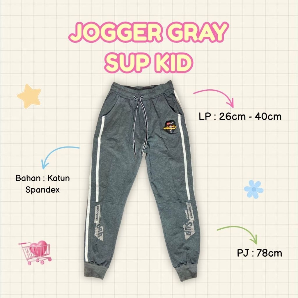 Celana Jogger Gray Sup Kid - Second Preloved Stuffie