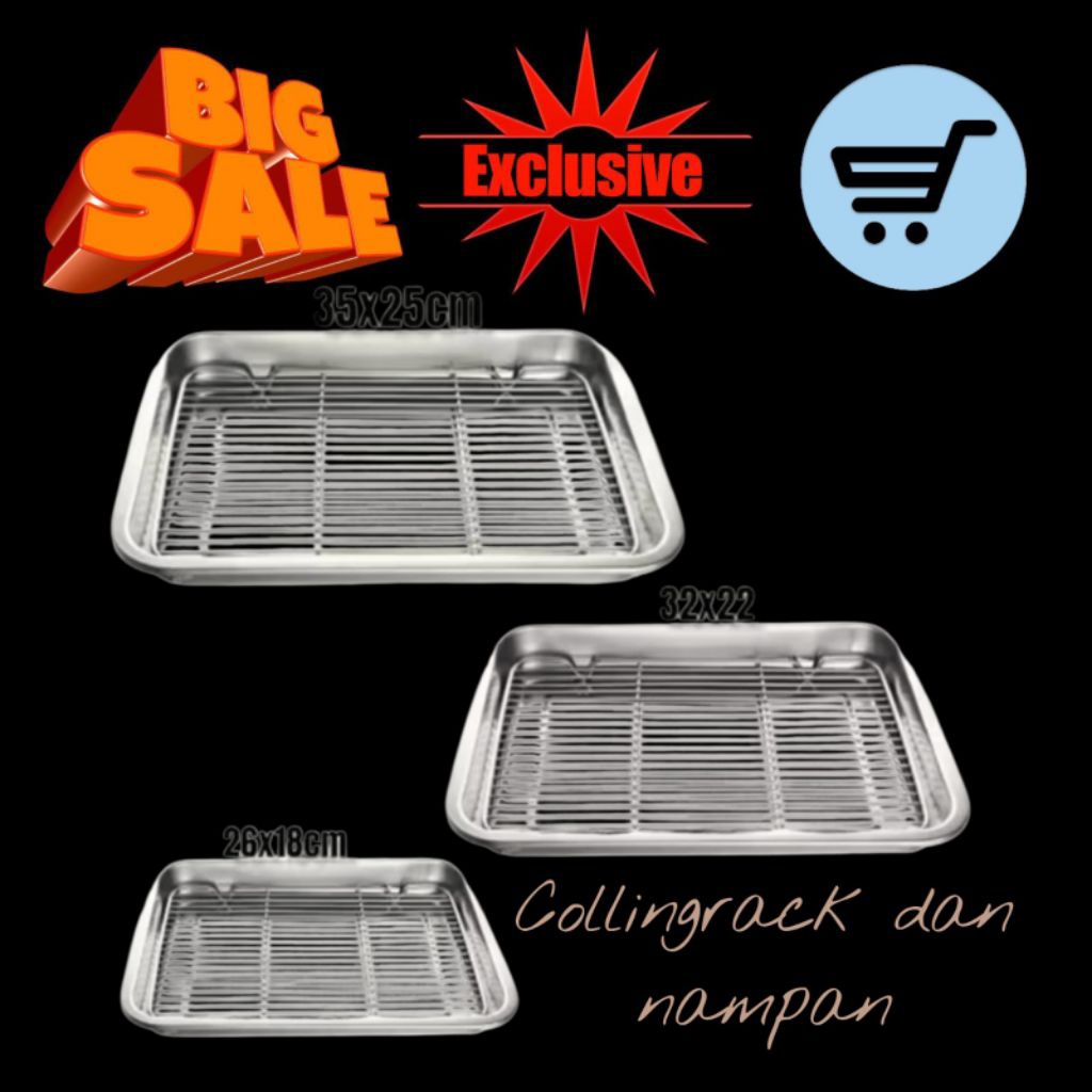 peniris makanan collingrack dan nampan satu set