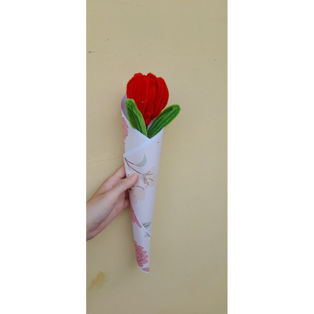 Bunga Tulip Merah | Hand Flower | Pipe Cleaner