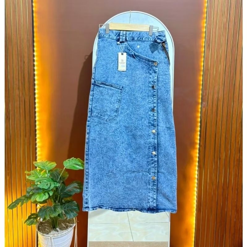 Rok Span Jeans Wanita