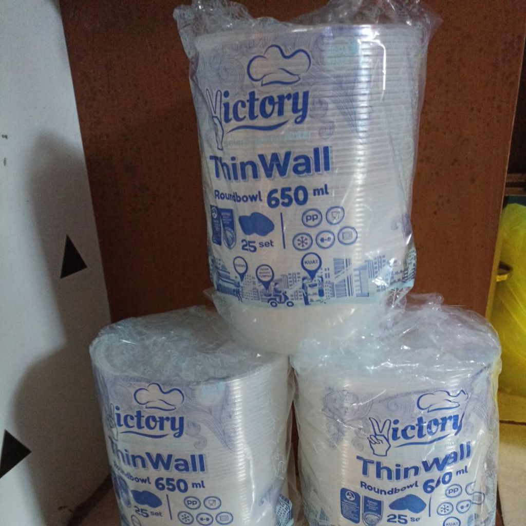 thinwall mangkok 650 ml isi 25 set