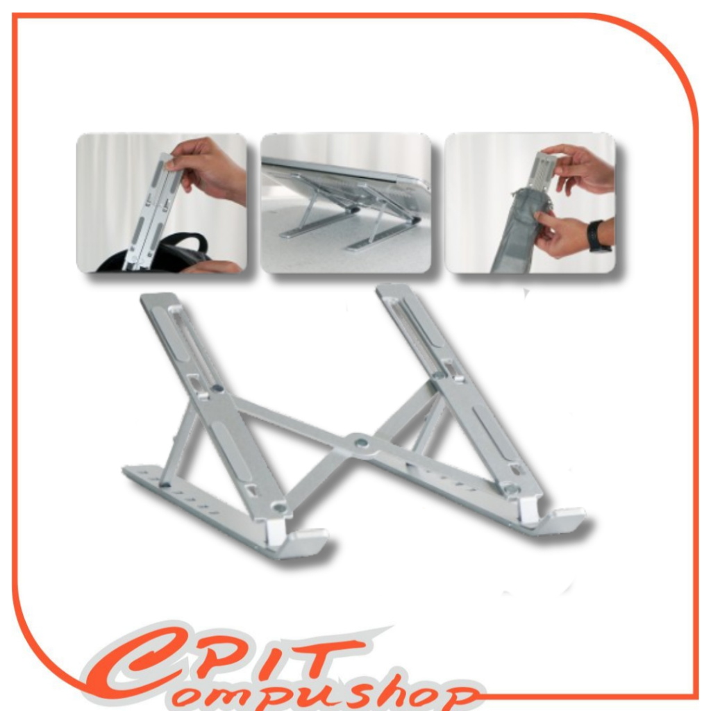 MC Laptop Stand Lipat Riser Foldable Adjustable Aluminium - N3