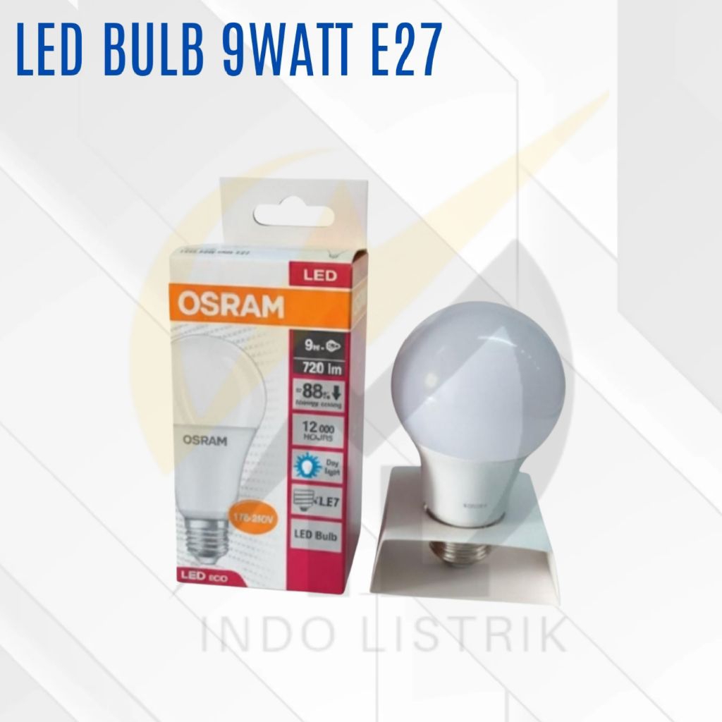 Lampu Bohlam Osram Led Bulb 9w E27 Putih / Osram Led Bulb 9w E27 Putih
