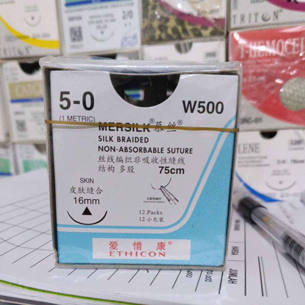 Mersilk 5/0 W500 Reverse cutting Box