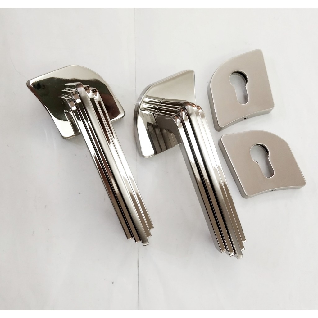 Handle Pintu Merk SES 504 Model Rosette Solid Zinc