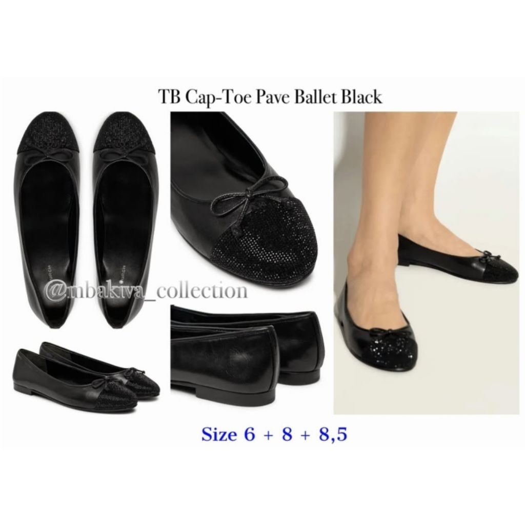 TB Cap-Toe Pave Ballet Black