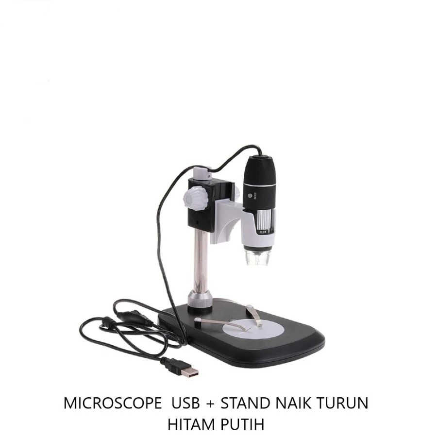MICROSCOPE USB + STAND NAIK TURUN HITAM PUTIH