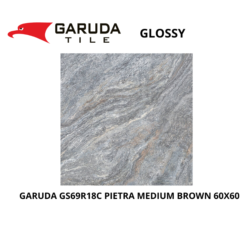 GARUDA TILE PIETRA MEDIUM BROWN 60X60