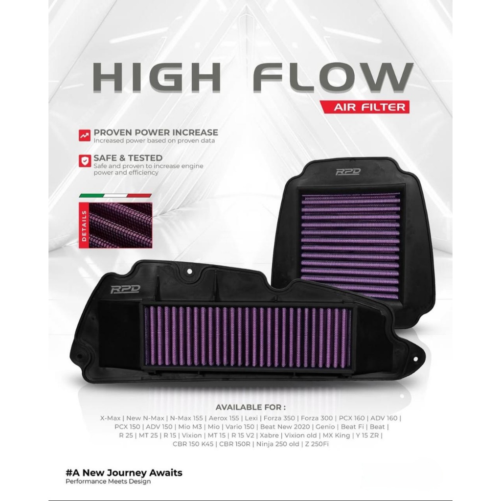 SARINGAN FILTER UDARA HIGH FLOW RPD