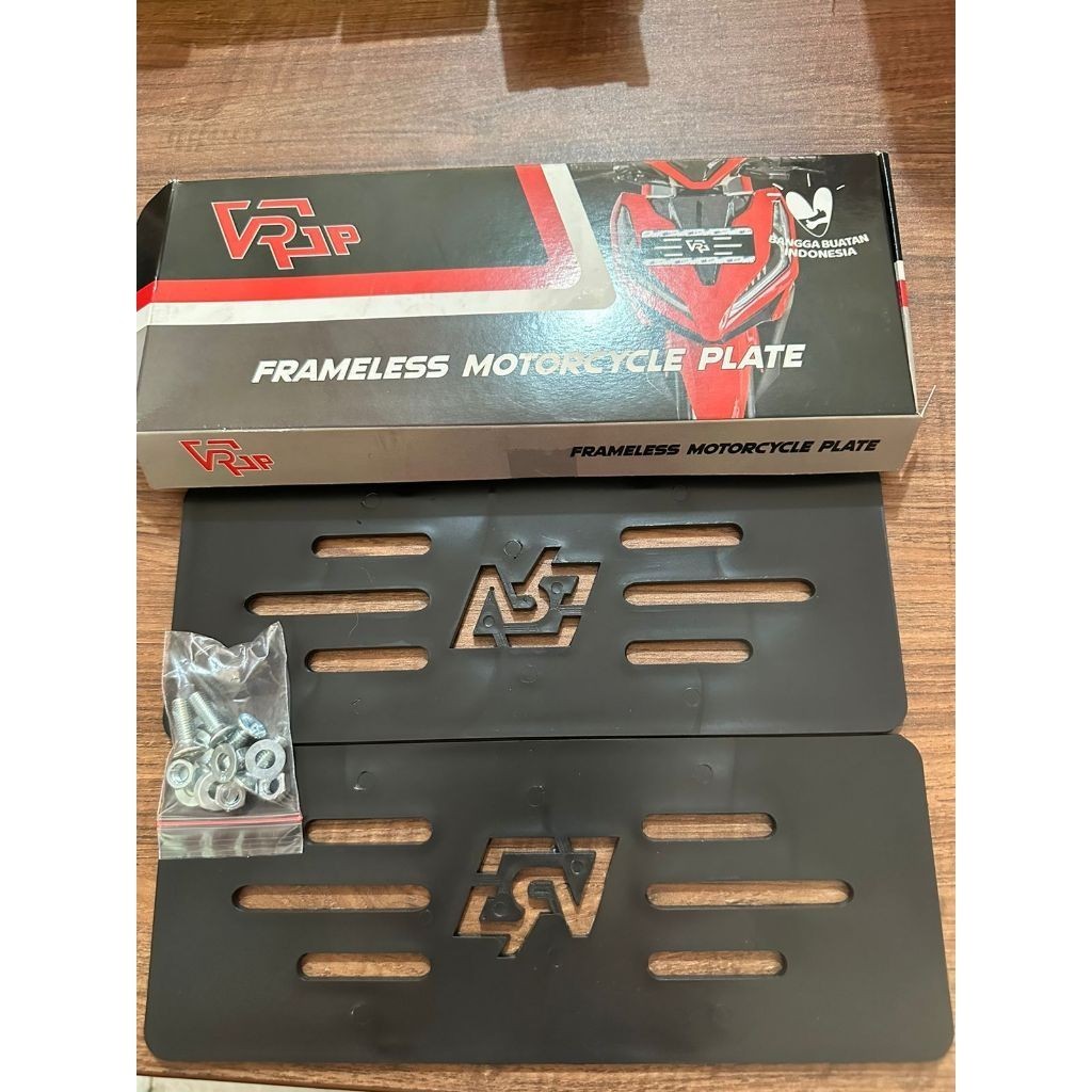 Plat Nomor Frameless Hitam Motor VR