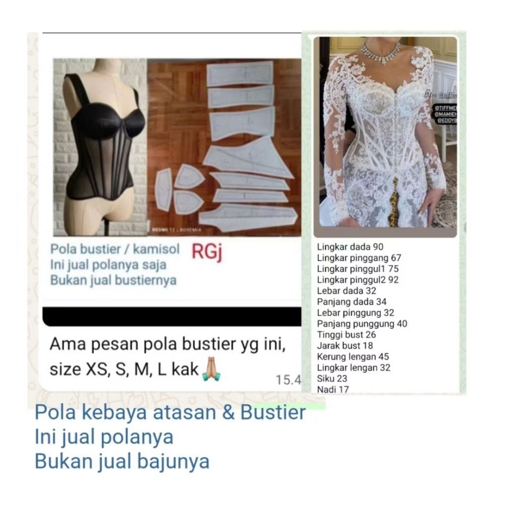 pola kebaya & bustier