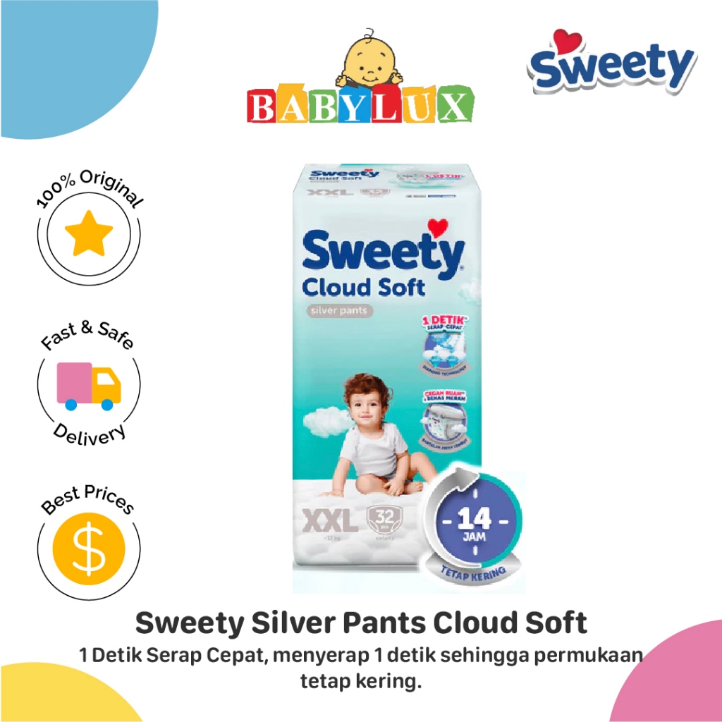 Sweety Silver Pants Cloud Soft XXL 32