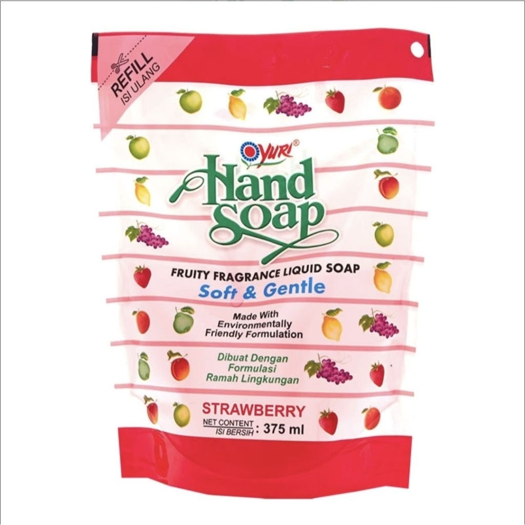 Yuri Hand Soap Strawberry Refill 375 ml
