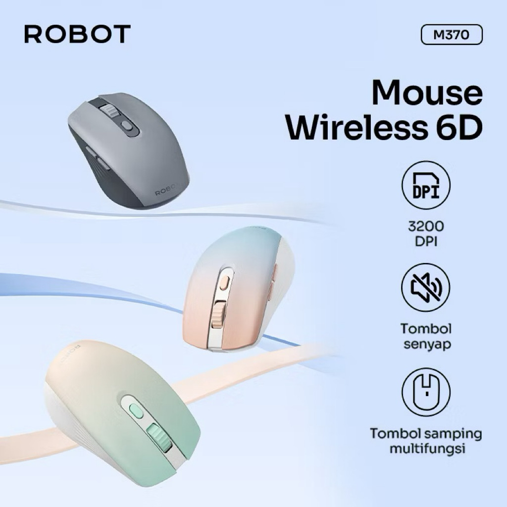 robot mouse wireless 3200DPI silent click - m370