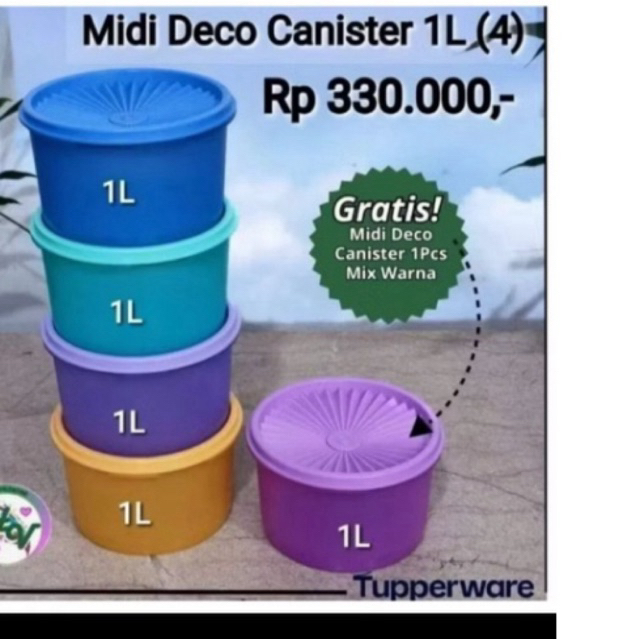 MIDI DECO 1 liter tupperware