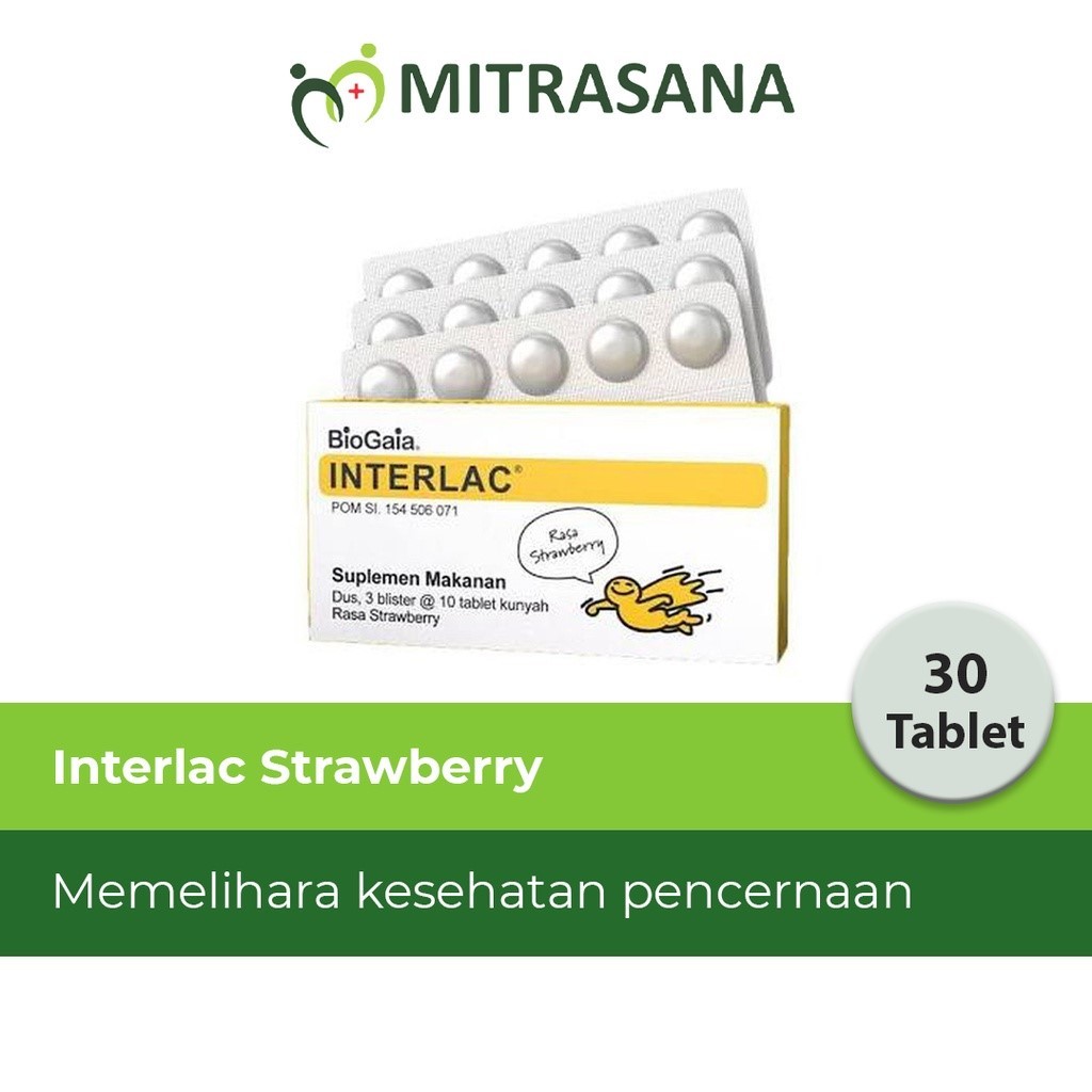 Interlac Tab Kunyah Strawberry