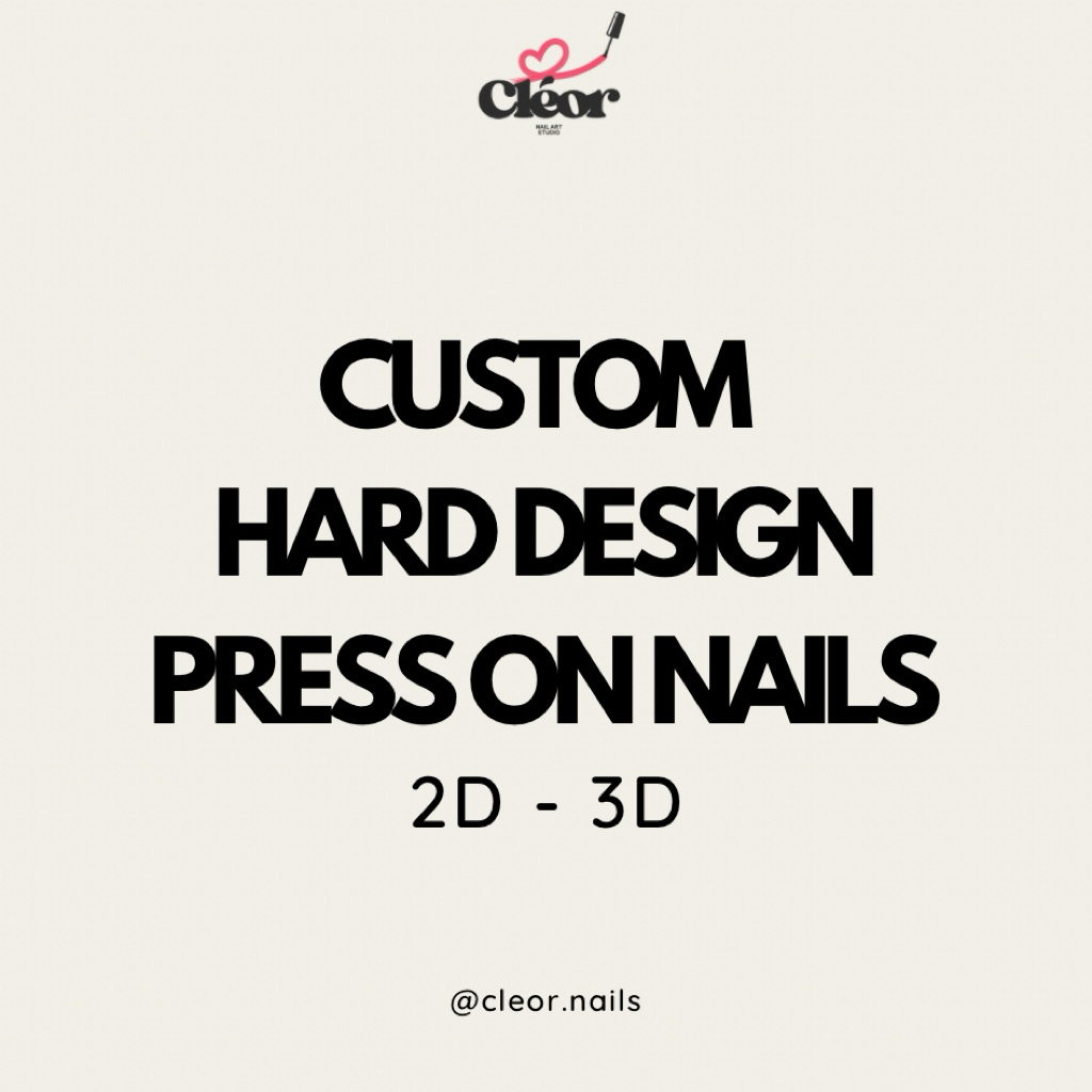 CUSTOM HARD DESIGN PRESS ON NAILS 2D 3D - HAND MADE
