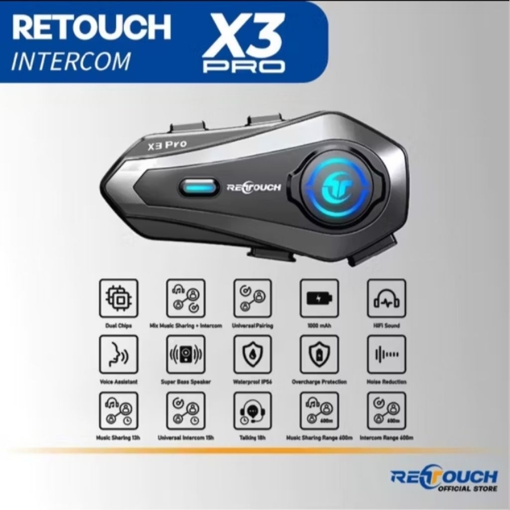 Retouch X3 pro Intercom sharing musik mic hard