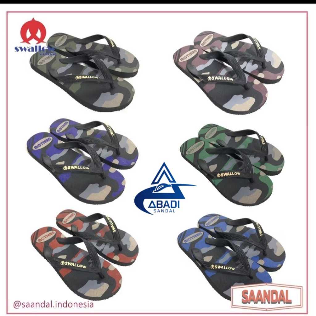 sandal jepit swallow camo per pak