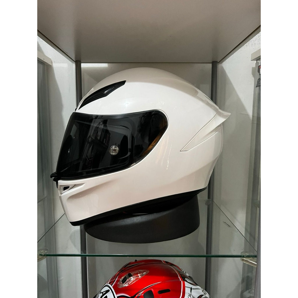 Helm agv k1 white glossy visor 2
