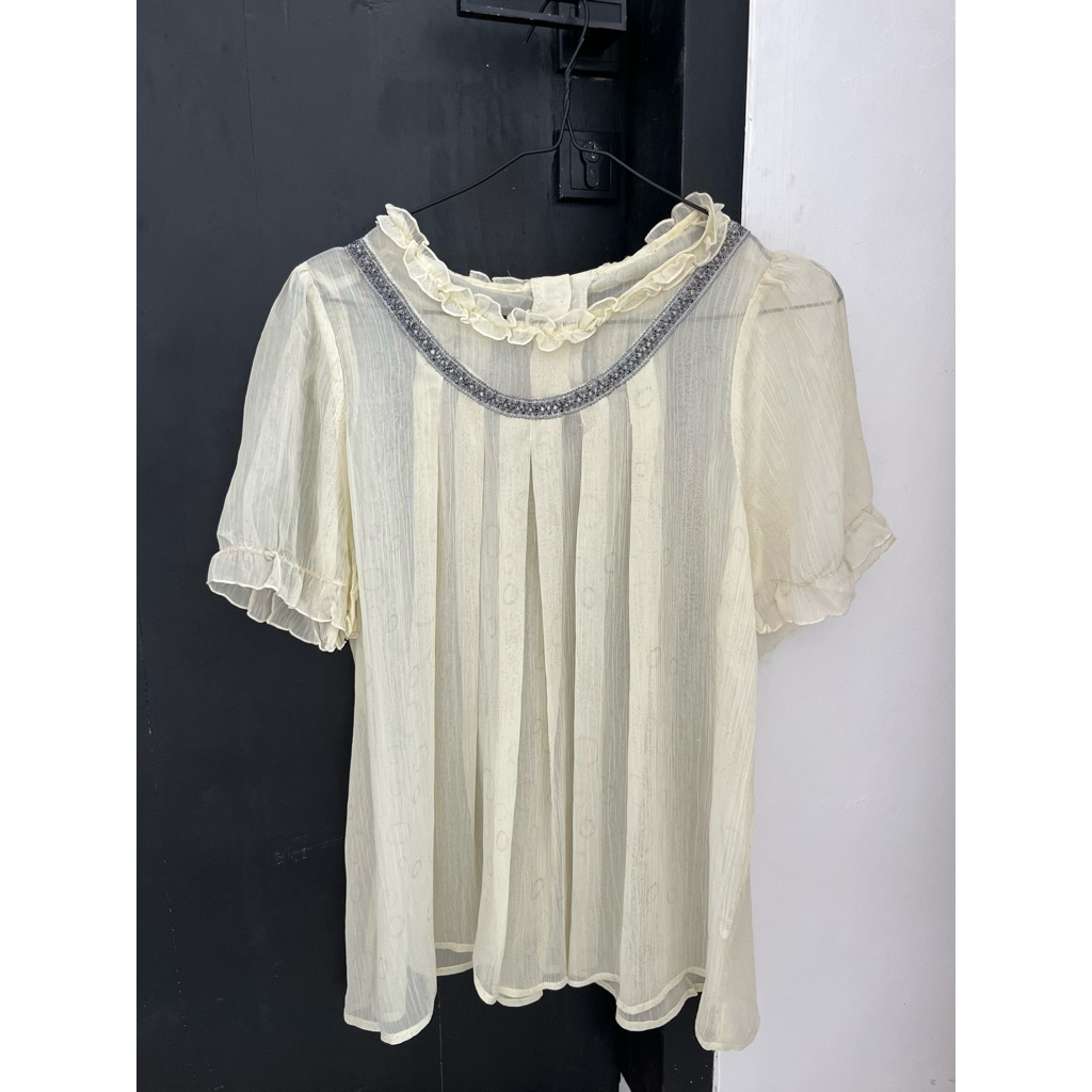 blouse cream sheer