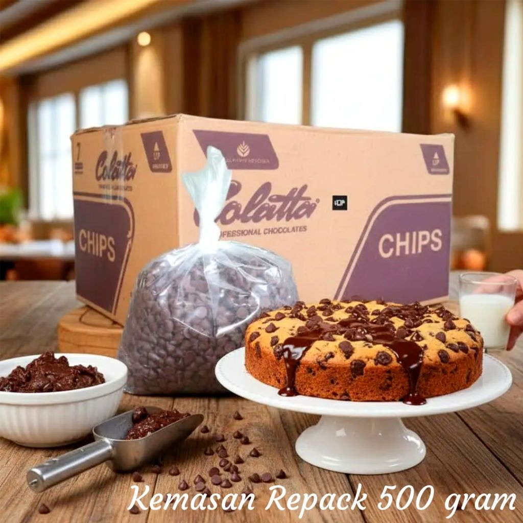 COLATTA Choco Chips Dark Mini Runcing / Kerucut | Kemasan Repack 500 gram