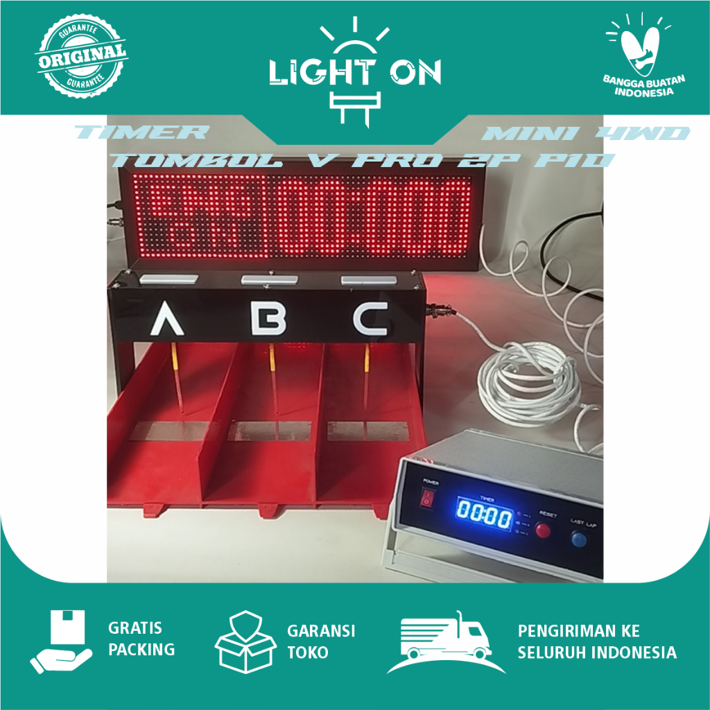 LAP Time balap  Mini 4WD/Mini 2WD 2 Panel P10 timer tamiya