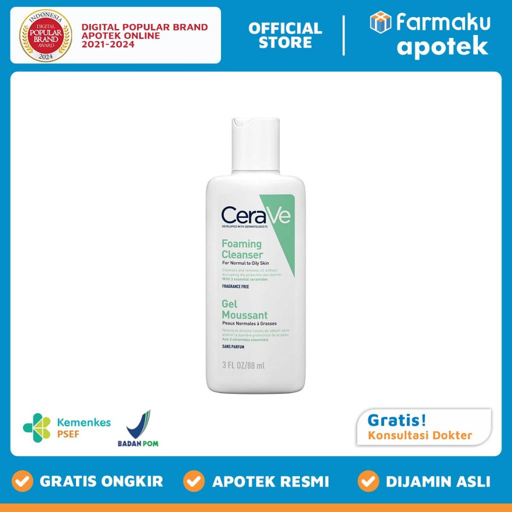 CeraVe Foaming Cleanser Botol 88 ml - SLW