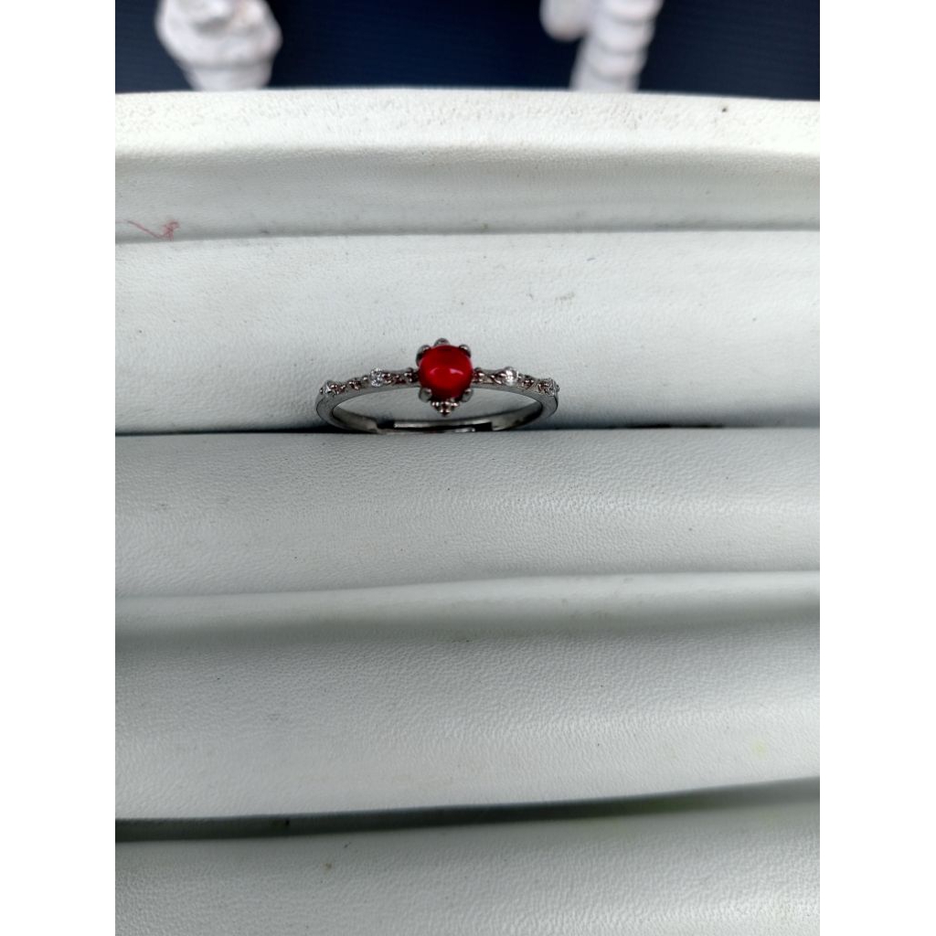 Natural Crystal Red Ruby, Cincin Copper
