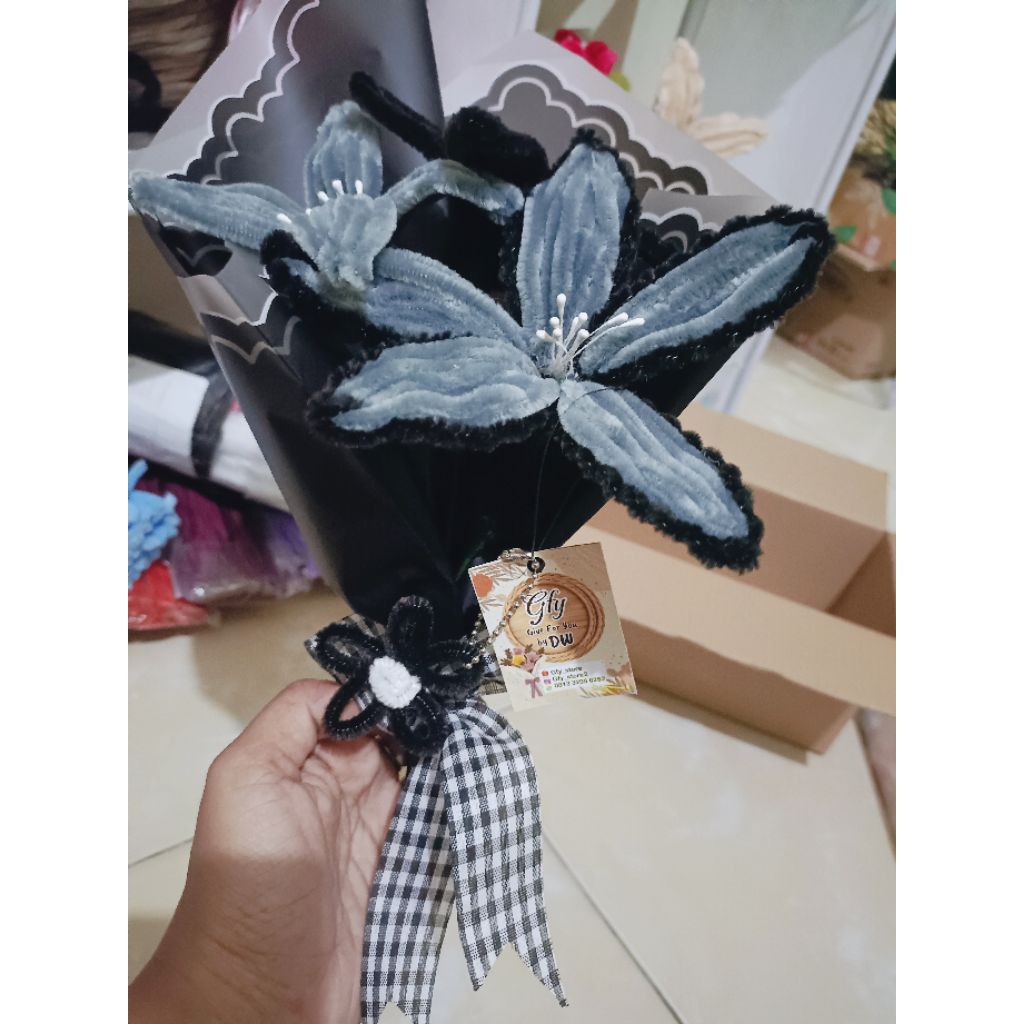 Buket simple hitam abu Ready