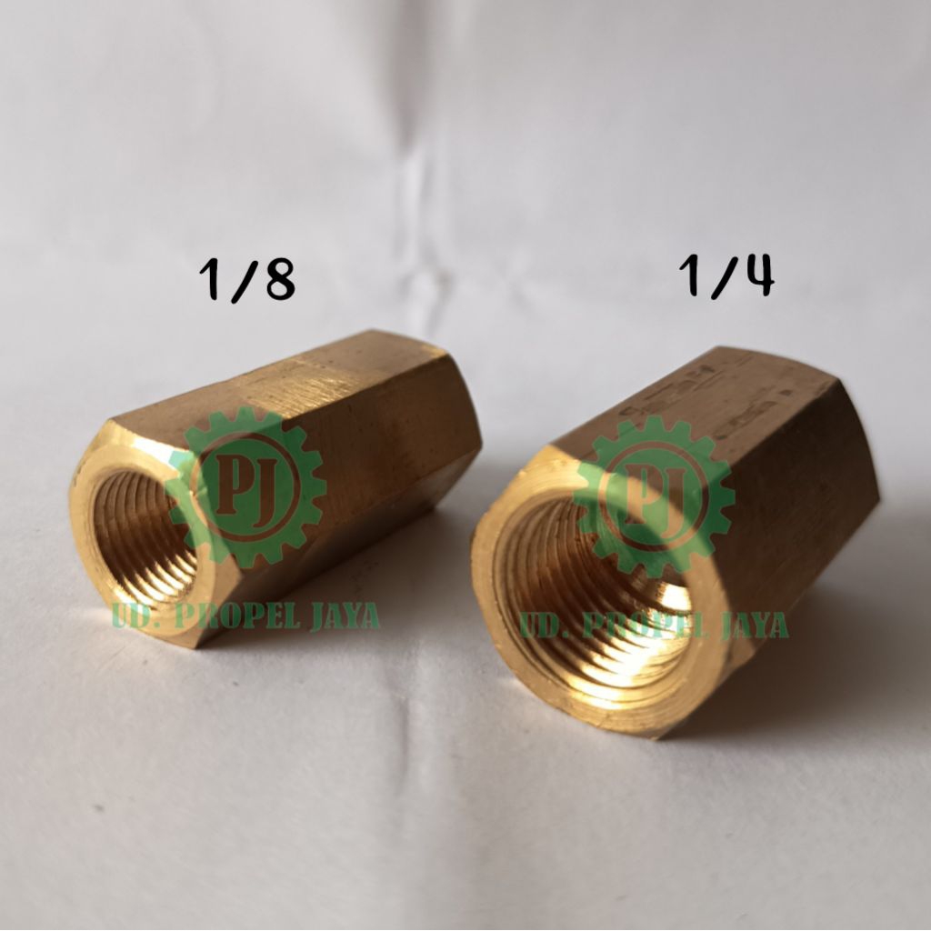 Socket Double Sock Soket Kuningan 1/8 1/4