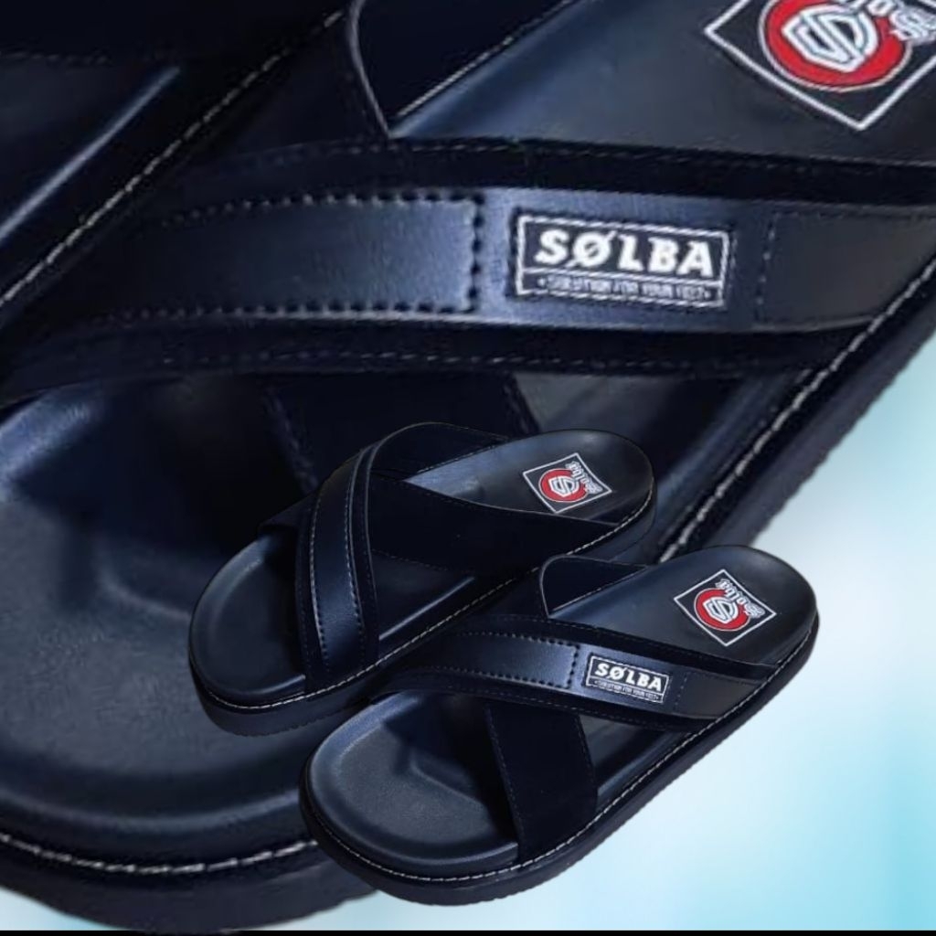 SOLBA sandal pria slop code salendrom hitam
