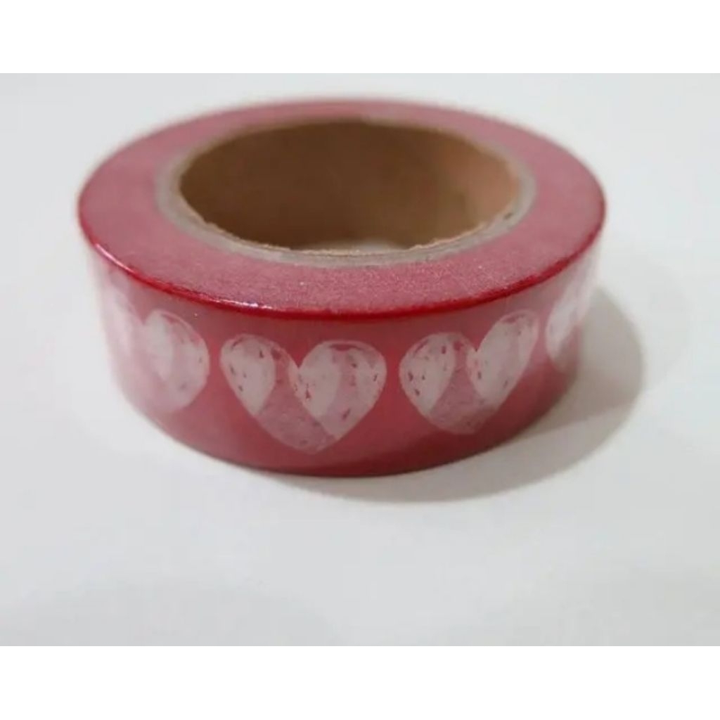 washi tape big heart red base