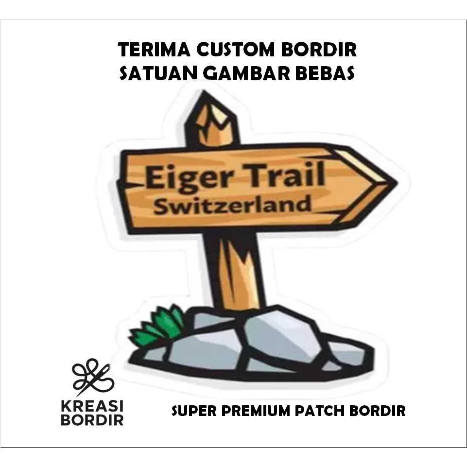 EMBLEM PATCH BORDIR LOGO EIGER TRAIL - Kreasibordir.id
