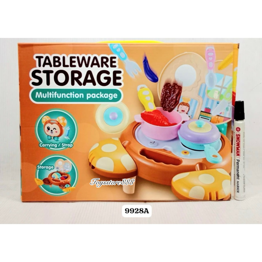 Mainan Anak Perempuan Kitchen Set Tas TABLEWARE Storage