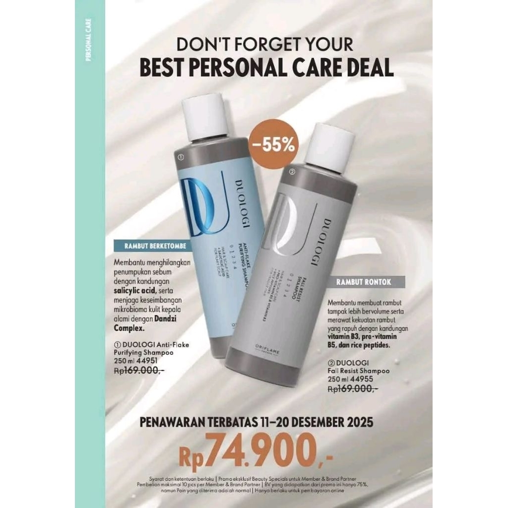 Duologi Shampo Fall Resist/Anti Flake