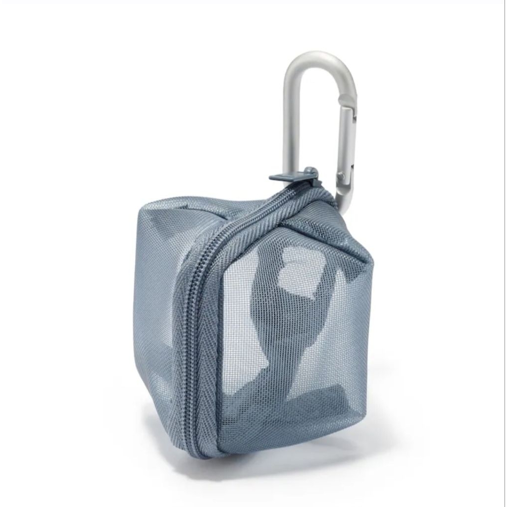 Muji Nylon mesh compact pouch (carabiner) Key Earphone Multi Function Pouch