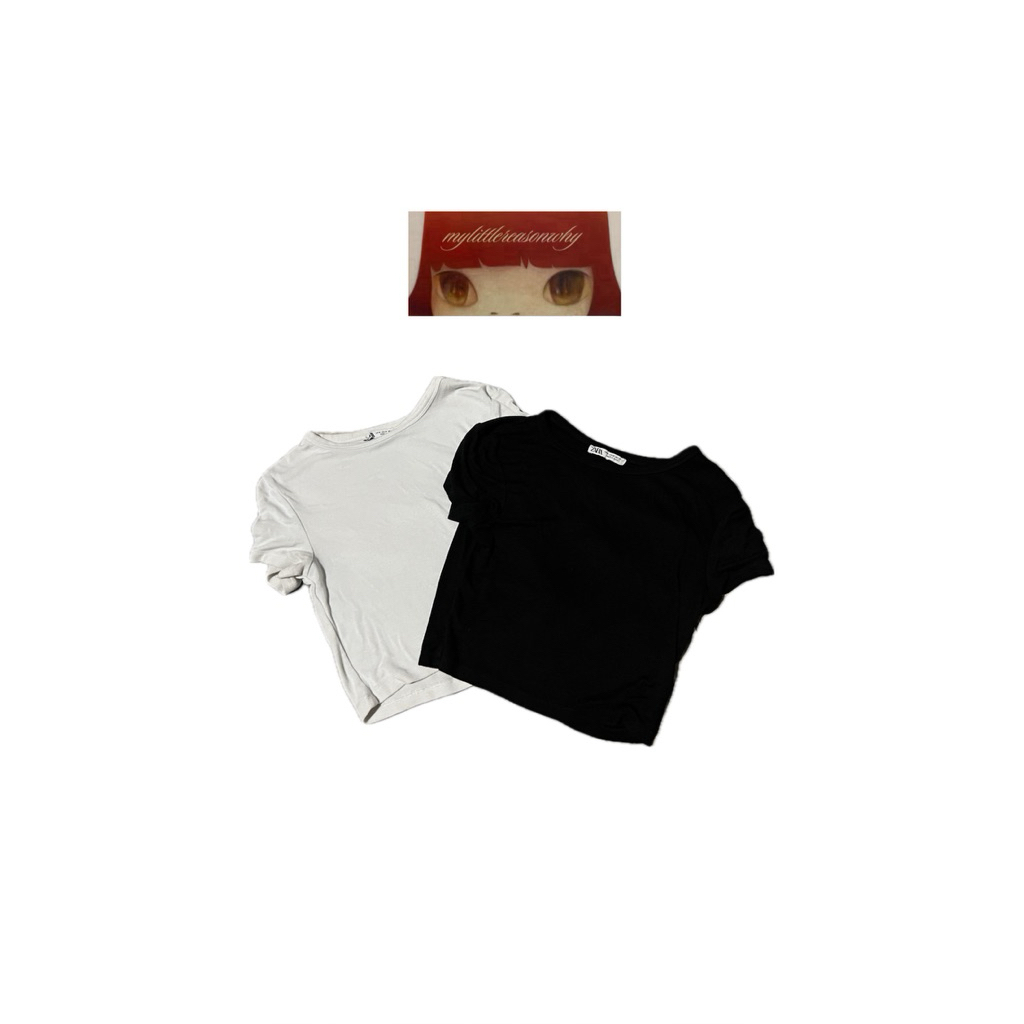 PRELOVED - zara cropped plain tee