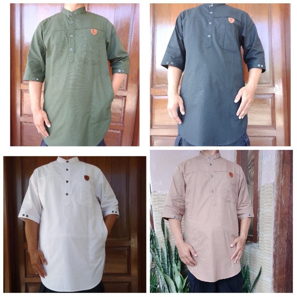 KURTA LENGAN 3/4 RAMAYHAN BAHAN OXFORD SOLID