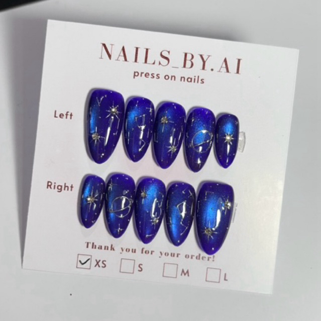 Press on nails Blue Antariksa
