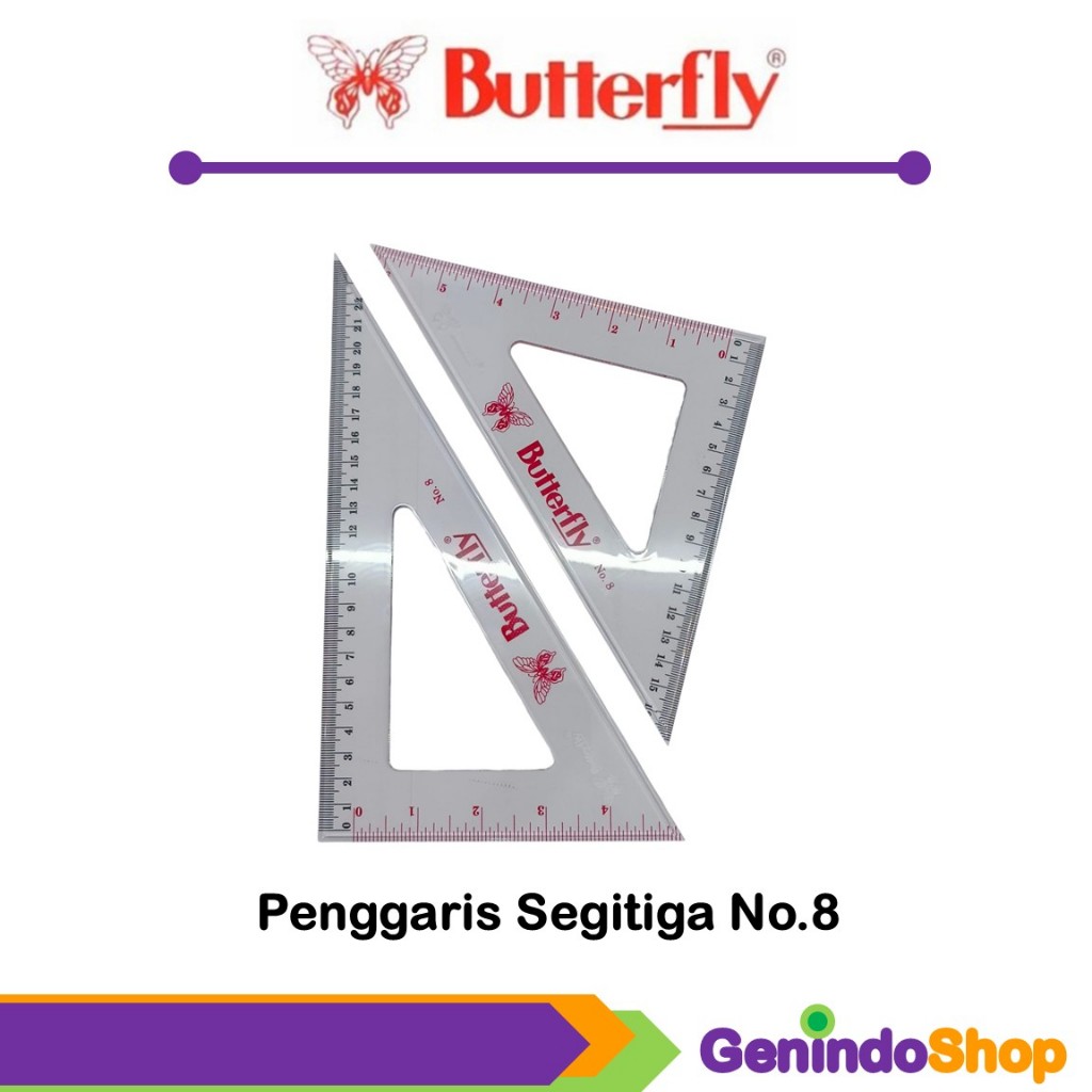 Set Penggaris Segitiga No.8 Butterfly
