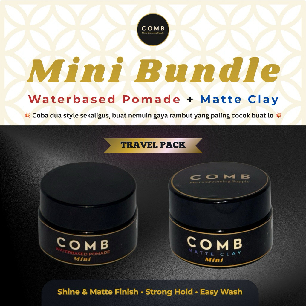 Bundle COMB Mini (Pomade Waterbased + Matte Clay) 20gr