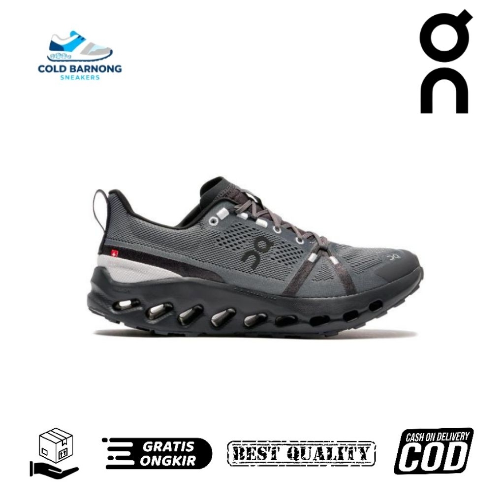 Sepatu On Running On Cloudsurfer Trail Waterproof Eclipse Black