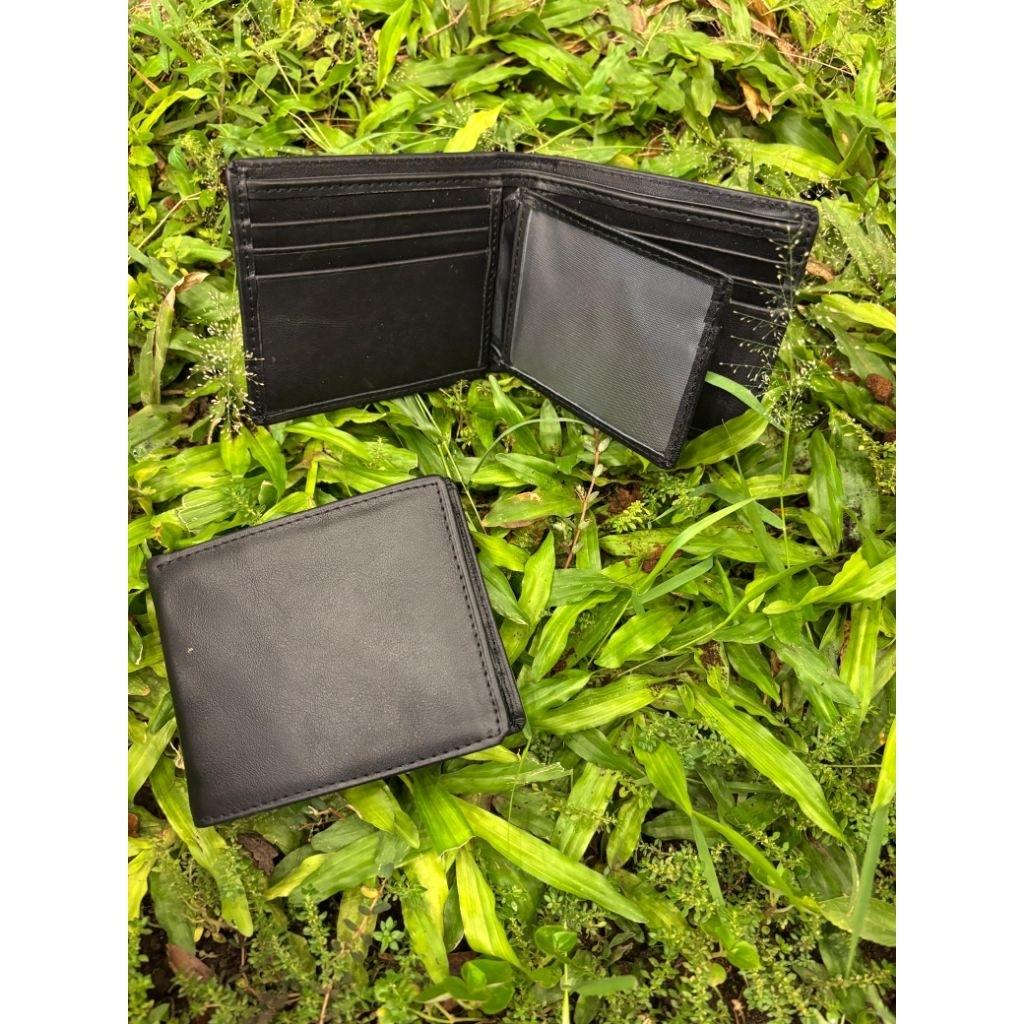DOMPET PRIA ASLI KULIT SAPI FULL GRAIN HITAM MATTE