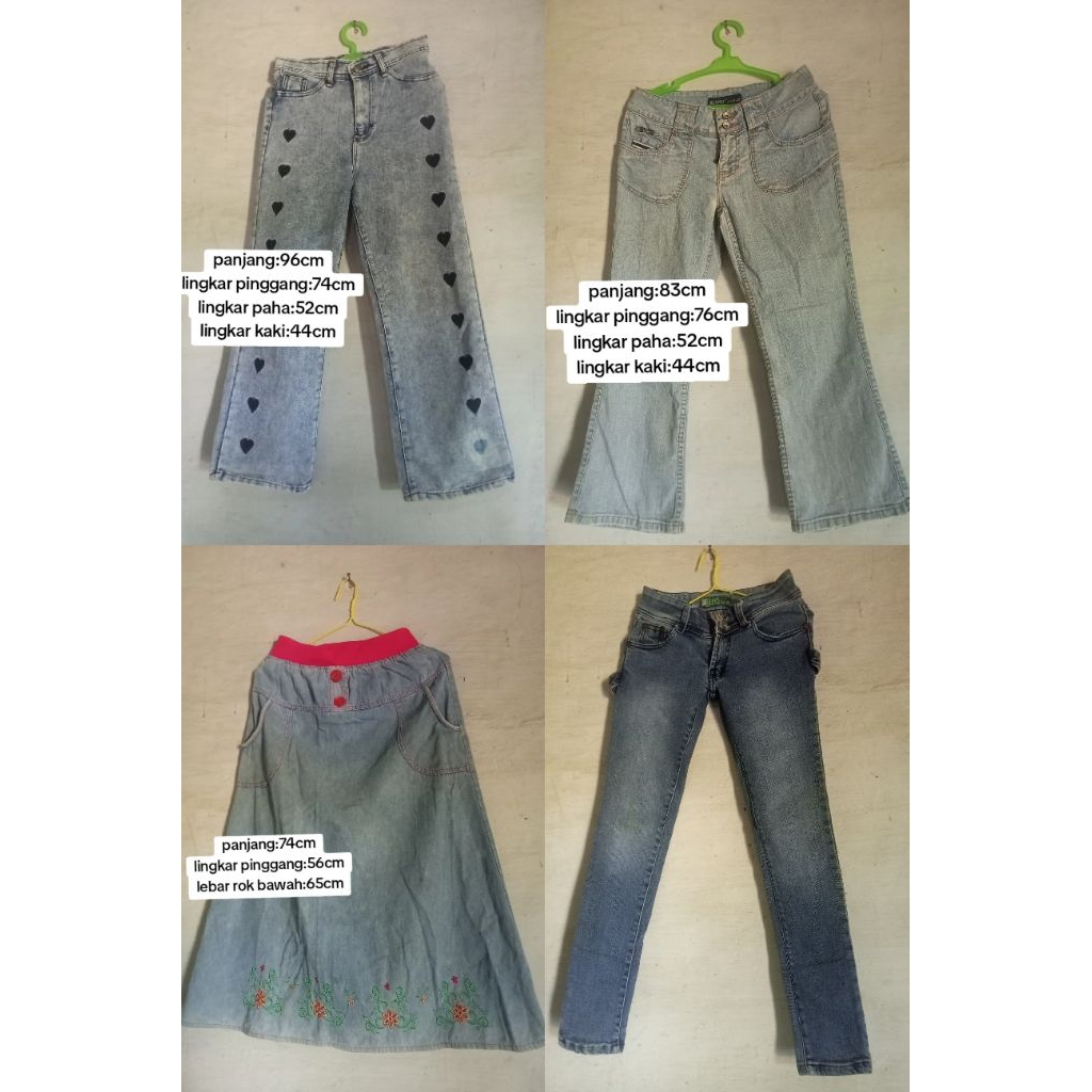 preloved celana jeans dan rok