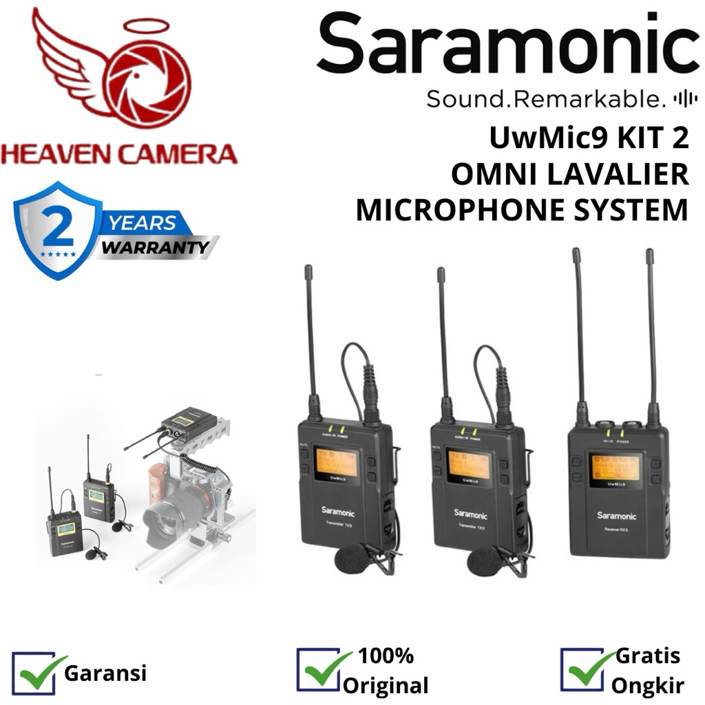 Saramonic UwMic9 Kit2 UHF Wireless Lavalier Microphone System