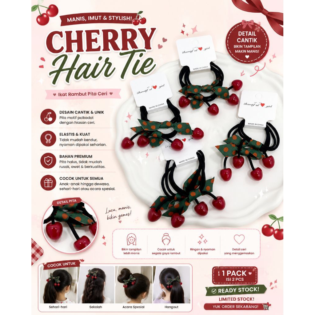 KUNCIR RAMBUT CHERRY ISI 2