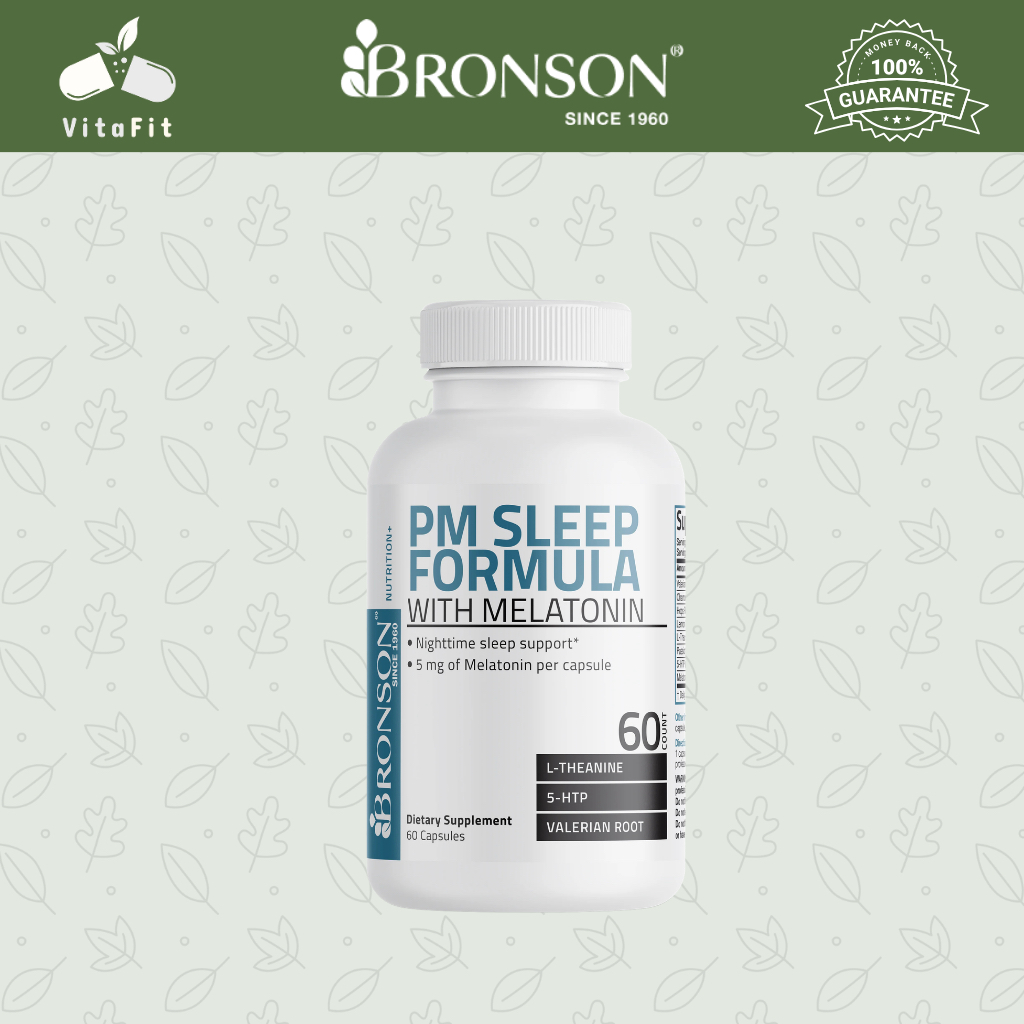 Bronson PM Sleep Formula with Melatonin - 60 Capsules