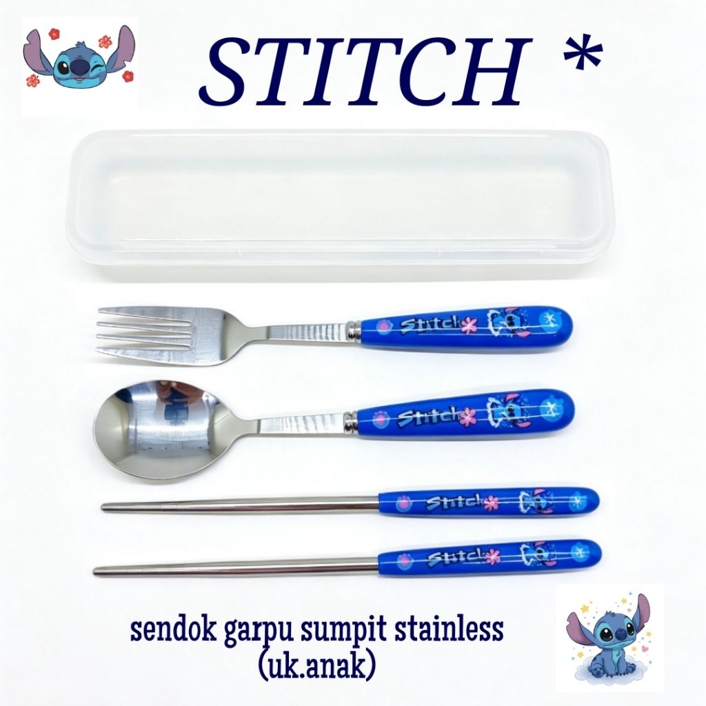 sendok garpu sumpit Stitch